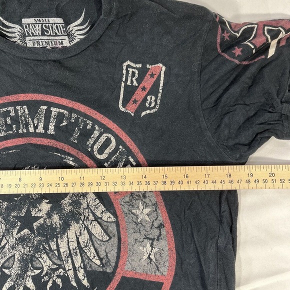 RAW STATE T SHIRT MENS SMALL DOUBLE SIDED SHIRT SLEEVE TEE REDEMPTION LIVE FREE - Picture 11 of 12